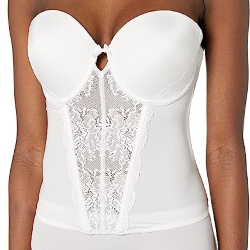 Maidenform Floral Lace Strapless Push-Up Bustier 34B